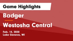 Badger  vs Westosha Central  Game Highlights - Feb. 14, 2020