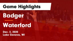 Badger  vs Waterford  Game Highlights - Dec. 2, 2020