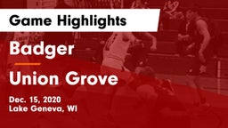 Badger  vs Union Grove  Game Highlights - Dec. 15, 2020