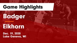 Badger  vs Elkhorn  Game Highlights - Dec. 19, 2020