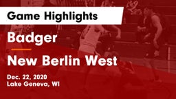 Badger  vs New Berlin West  Game Highlights - Dec. 22, 2020