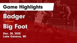 Badger  vs Big Foot  Game Highlights - Dec. 28, 2020