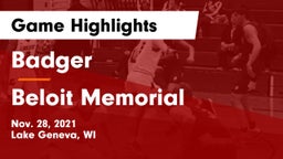 Badger  vs Beloit Memorial  Game Highlights - Nov. 28, 2021