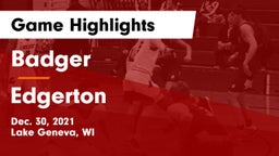 Badger  vs Edgerton  Game Highlights - Dec. 30, 2021