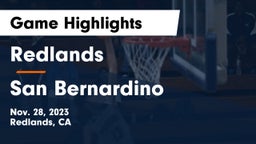 Redlands  vs San Bernardino  Game Highlights - Nov. 28, 2023