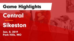 Central  vs Sikeston  Game Highlights - Jan. 8, 2019