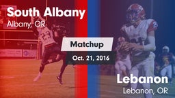Matchup: South Albany High vs. Lebanon  2016