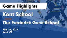 Kent School vs The Frederick Gunn School Game Highlights - Feb. 21, 2024