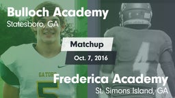 Matchup: Bulloch Academy vs. Frederica Academy  2016