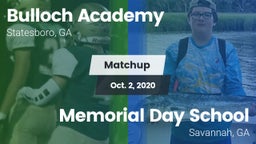 Matchup: Bulloch Academy vs. Memorial Day School 2020