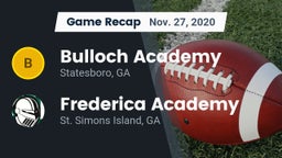 Recap: Bulloch Academy vs. Frederica Academy  2020