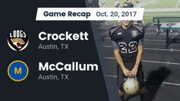 Recap: Crockett  vs. McCallum  2017