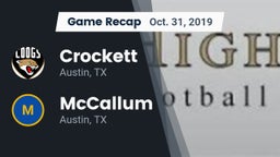 Recap: Crockett  vs. McCallum  2019