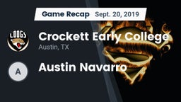 Recap: Crockett Early College  vs. Austin Navarro  2019