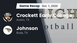 Recap: Crockett Early College  vs. Johnson  2020