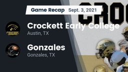 Recap: Crockett Early College  vs. Gonzales  2021