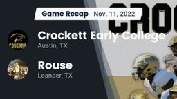 Recap: Crockett Early College  vs. Rouse  2022