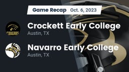 Recap: Crockett Early College  vs. Navarro Early College  2023