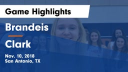 Brandeis  vs Clark  Game Highlights - Nov. 10, 2018