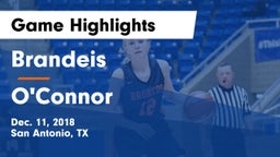 Brandeis  vs O'Connor  Game Highlights - Dec. 11, 2018