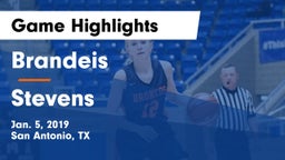 Brandeis  vs Stevens  Game Highlights - Jan. 5, 2019