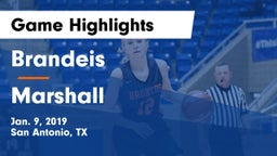 Brandeis  vs Marshall  Game Highlights - Jan. 9, 2019