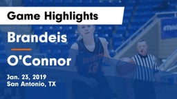 Brandeis  vs O'Connor  Game Highlights - Jan. 23, 2019