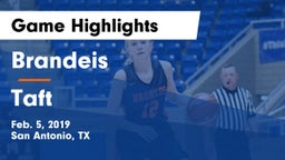 Brandeis  vs Taft  Game Highlights - Feb. 5, 2019