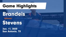 Brandeis  vs Stevens  Game Highlights - Jan. 11, 2020