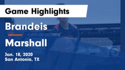 Brandeis  vs Marshall  Game Highlights - Jan. 18, 2020