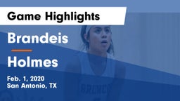 Brandeis  vs Holmes  Game Highlights - Feb. 1, 2020