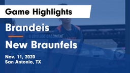 Brandeis  vs New Braunfels Game Highlights - Nov. 11, 2020