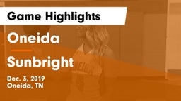 Oneida  vs Sunbright Game Highlights - Dec. 3, 2019