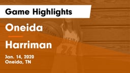 Oneida  vs Harriman  Game Highlights - Jan. 14, 2020