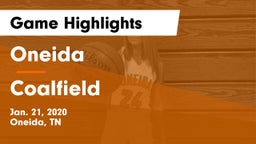Oneida  vs Coalfield  Game Highlights - Jan. 21, 2020