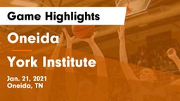 Oneida  vs York Institute Game Highlights - Jan. 21, 2021