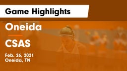 Oneida  vs CSAS Game Highlights - Feb. 26, 2021