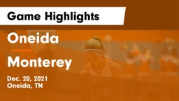 Oneida  vs Monterey  Game Highlights - Dec. 20, 2021