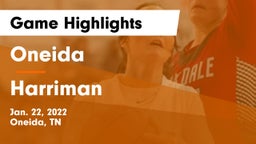 Oneida  vs Harriman  Game Highlights - Jan. 22, 2022