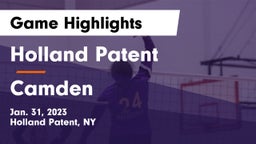 Holland Patent  vs Camden  Game Highlights - Jan. 31, 2023