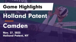 Holland Patent  vs Camden  Game Highlights - Nov. 27, 2023