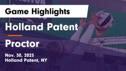 Holland Patent  vs Proctor  Game Highlights - Nov. 30, 2023