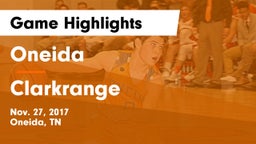 Oneida  vs Clarkrange  Game Highlights - Nov. 27, 2017