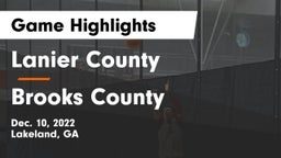 Lanier County  vs Brooks County  Game Highlights - Dec. 10, 2022