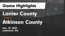 Lanier County  vs Atkinson County Game Highlights - Jan. 10, 2023