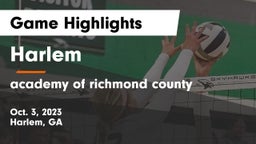 Harlem  vs academy of richmond county Game Highlights - Oct. 3, 2023