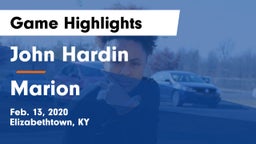 John Hardin  vs Marion  Game Highlights - Feb. 13, 2020