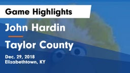John Hardin  vs Taylor County  Game Highlights - Dec. 29, 2018