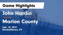 John Hardin  vs Marion County  Game Highlights - Feb. 15, 2019