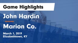 John Hardin  vs Marion Co. Game Highlights - March 1, 2019